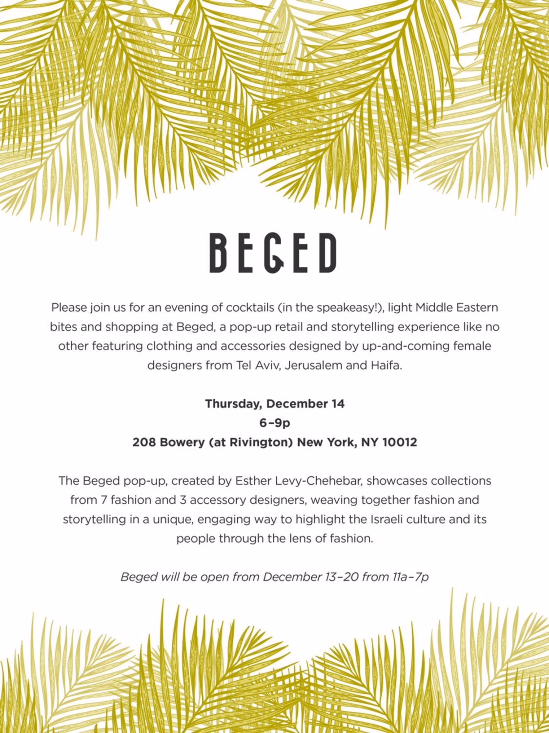 Beged Pop-Up pop up