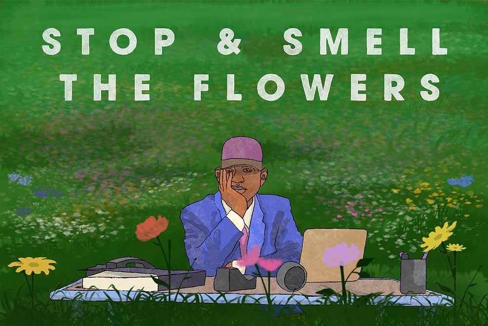 Stop and Smell the Flowers pop up
